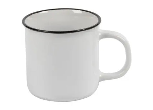 Vintage Tasse mit 1c Druck - 260 ml - Weiß, Retro-Keramikbecher für stilvollen Genuss TK Gruppe® Grosshandel 