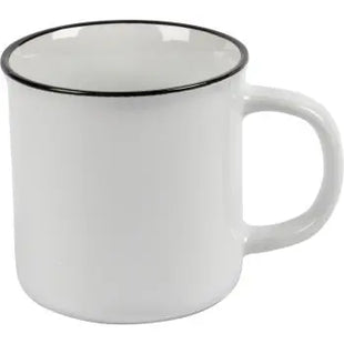 Vintage Tasse mit 1c Druck - 350 ml - Weiß, Retro-Keramikbecher für stilvollen Genuss TK Gruppe® Grosshandel 