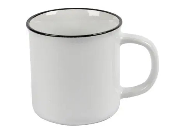 Vintage Tasse mit 1c Druck - 350 ml - Weiß, Retro-Keramikbecher für stilvollen Genuss TK Gruppe® Grosshandel 