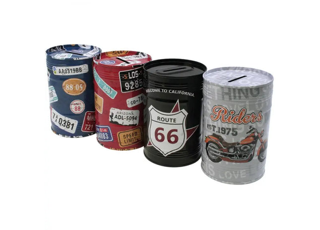 Vintage US Metal Money Bank 12.5x8cm Assorted Designs TK Gruppe® Grosshandel 