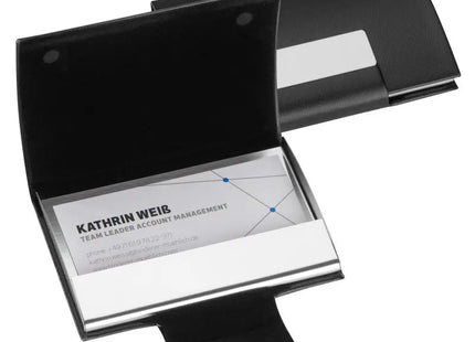 Visitenkartenetui mit Kunstlederbezug - schwarz: Elegantes Etui für professionellen Auftritt TK Gruppe® Grosshandel 