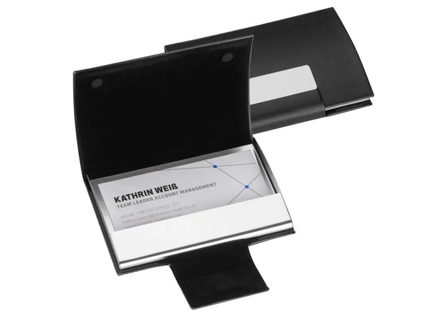 Visitenkartenetui mit Kunstlederbezug - schwarz: Elegantes Etui für professionellen Auftritt TK Gruppe® Grosshandel 