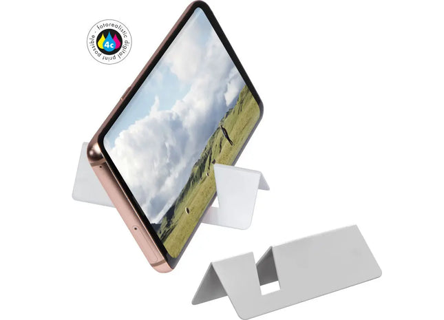 Visitenkartenetui mit integriertem Smartphone-Ständer - Reinweiß TK Gruppe® Grosshandel 