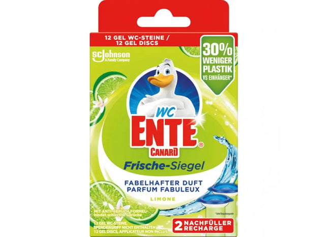 WC Ente Frischesiegel Limette, Doppelpack 2x36ml - Dauerhafte Sauberkeit & Duft TK Gruppe® Grosshandel 