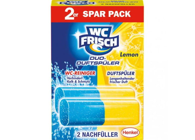 WC Frisch Duo Zitronen-Duft Nachfüllpack 2er - Langanhaltende Frische fürs Bad TK Gruppe® Grosshandel 