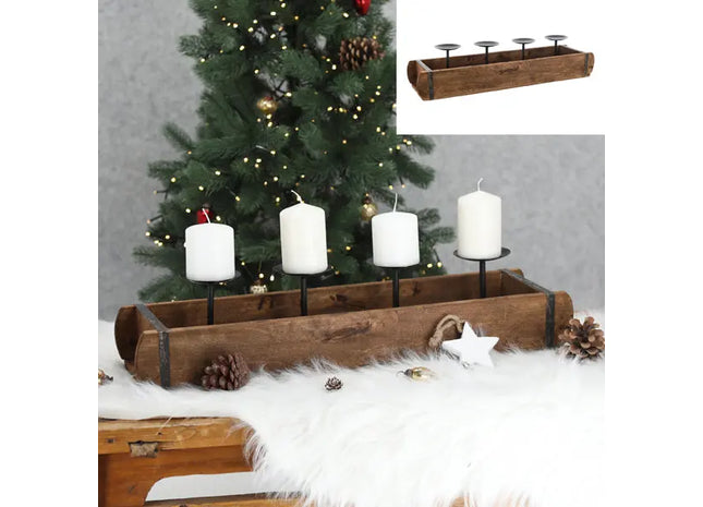 WERBUNG Adventsleuchter in Ziegelform, ca. 15x60cm TK Gruppe® Grosshandel 