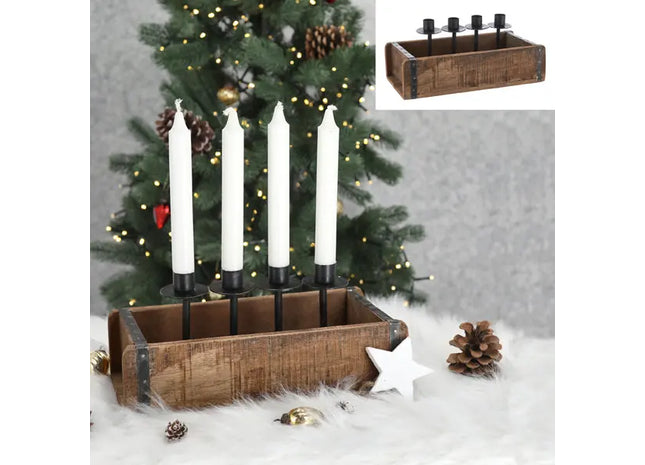 WERBUNG Adventsleuchter in Ziegelform, ca. 30x15cm TK Gruppe® Grosshandel 