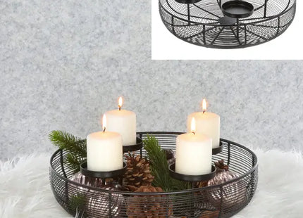 WERBUNG Runde Adventskranz-Streben, Schwarz, ca. 37cm - Robuste Metallstützen für Weihnachtskränze TK Gruppe® Grosshandel 