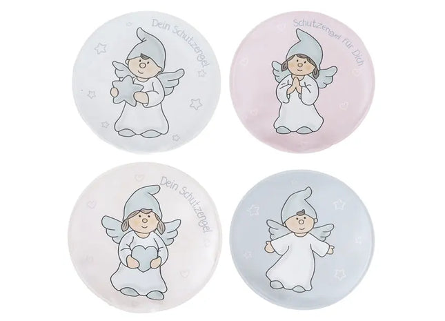 WERBUNG Schutzengel Runde Taschenwärmer, 4er-Set, ca. 9cm Durchmesser TK Gruppe® Grosshandel 