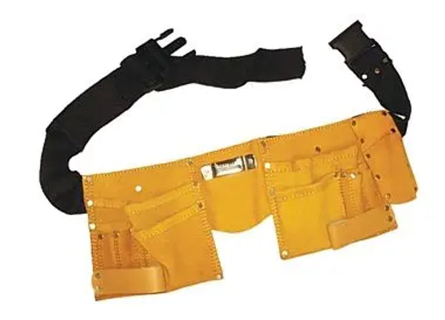 WERKZEUGGURTEL LEATHER: Hochwertiger Leder Werkzeuggürtel: Strapazierfähige Werkzeugtasche für Handwerker, Bauarbeiter & Heimwerker TK Gruppe® Grosshandel 