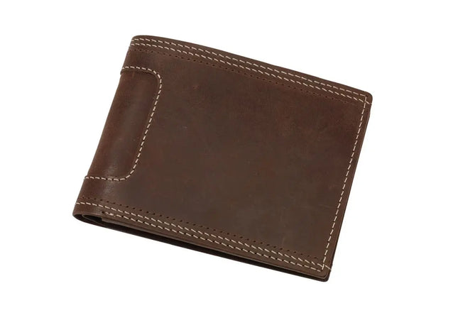 WILD STYLE I Echtleder-Geldbörse - Braun Rustikale und stilvolle Brieftasche für Herren und Damen TK Gruppe® Grosshandel 
