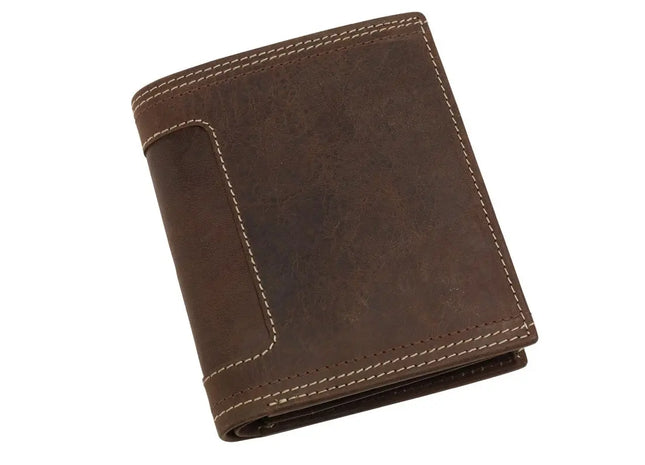 WILD STYLE II Echtleder-Geldbörse - Braun Robuste und stilvolle Brieftasche für Herren und Damen TK Gruppe® Grosshandel 