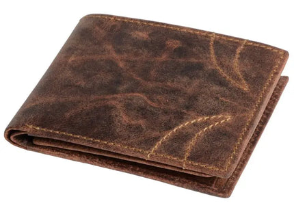 WILDERNESS I Echtleder-Geldbörse - Braun Robuste und stilvolle Brieftasche für Abenteurer TK Gruppe® Grosshandel 
