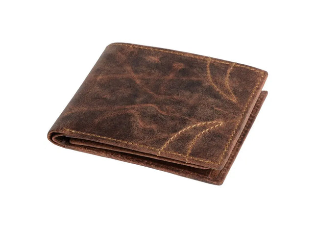 WILDERNESS I Echtleder-Geldbörse - Braun Robuste und stilvolle Brieftasche für Abenteurer TK Gruppe® Grosshandel 