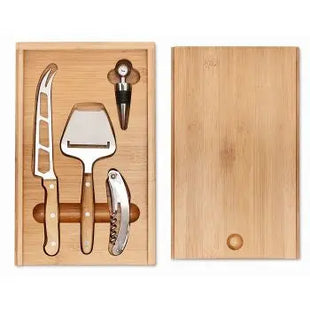 WINE&CHEESE Luxus Wein- und Käse-Set aus Holz - Genussvoll Servieren TK Gruppe® Grosshandel 