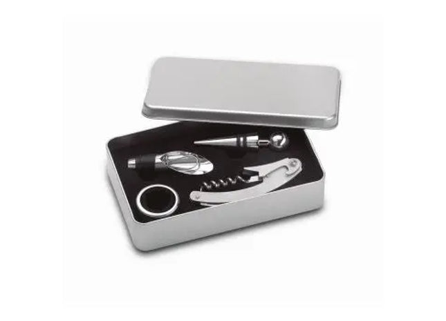 WINORY Mattsilbernes Weinset - Elegant & Modern, Hochwertiges Wein-Zubehör TK Gruppe® Grosshandel 