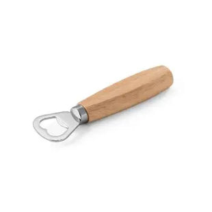WOOD Metal Bottle Opener with Wooden Handle - Natural Light Finish, 100 mm TK Gruppe® Grosshandel 