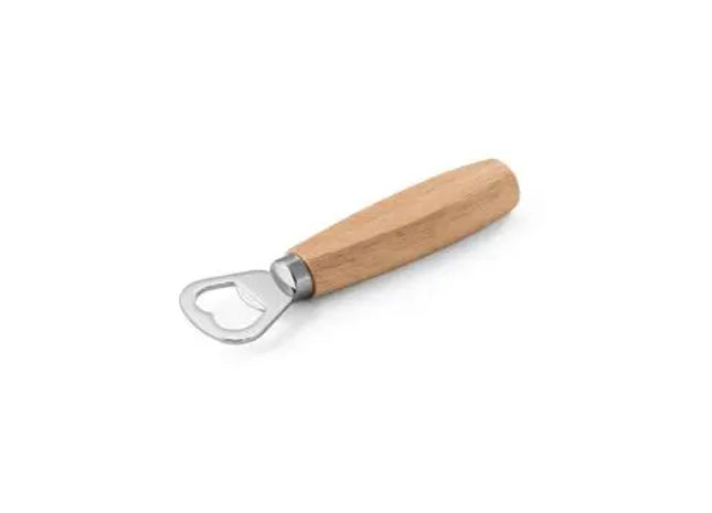 WOOD Metal Bottle Opener with Wooden Handle - Natural Light Finish, 100 mm TK Gruppe® Grosshandel 