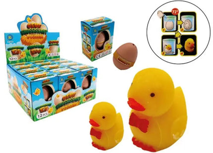 Wachsende Ente im Ei, 7cm, Spaß beim Wachsen, 12er Display TK Gruppe® Grosshandel 