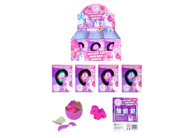 Wachsendes Einhorn-Eier-Spielzeug, 4-teilig, Sortiment, 6er-Packung TK Gruppe® Grosshandel 