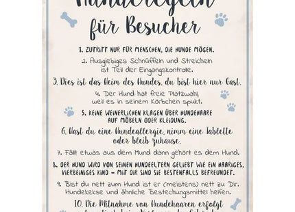 Wandbild mit Hunderegeln - 30x40cm | Stilvolles Hunde-Kunstwerk für Hundeliebhaber TK Gruppe® Grosshandel 