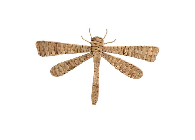 Wanddeko Libelle, Wasserhyazinthe, 30 cm hoch – Natürliche Boho-Deko | Rustikale Wandkunst TK Gruppe® Grosshandel 