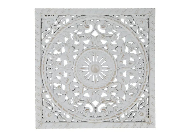 Wandornament, weiß, ca. 40x40cm – Stilvolle Wanddeko | Moderne dekorative Wandkunst TK Gruppe® Grosshandel 