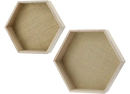 Wandregal Hexagon, 2er-Set, ca. 38x33 cm – Modernes Geometrisches Regal | Stilvolle Wabenregale TK Gruppe® Grosshandel 