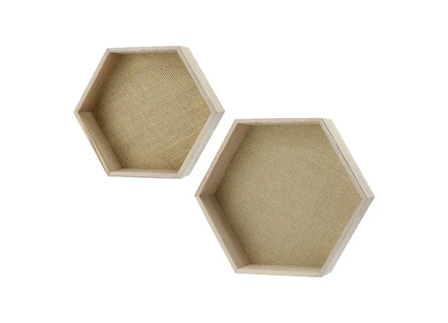 Wandregal Hexagon, 2er-Set, ca. 38x33 cm – Modernes Geometrisches Regal | Stilvolle Wabenregale TK Gruppe® Grosshandel 