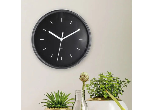 Wanduhr aus Kunststoff und Glas, Durchmesser 20cm – Modernes Design TK Gruppe® Grosshandel 