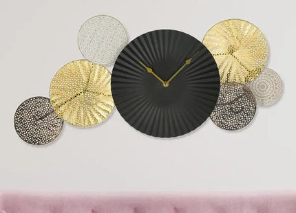 Wanduhr aus Metall, ca. 64 cm breit – Moderne Industrie-Wanduhr | Stilvolle, große Zeitanzeige TK Gruppe® Grosshandel 