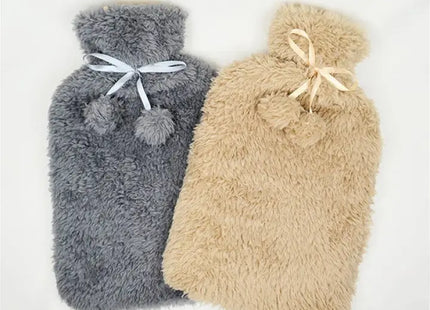 Wärmflasche mit Pompoms und Motiv, Verschiedene Designs, 2L - Gemütlich & Stilvoll TK Gruppe® Grosshandel 