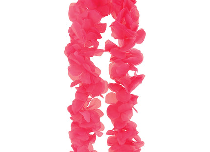 Warmrosa Hula Lei, 100 cm mit 9 cm Blütenblättern – Hawaii-Partyzubehör TK Gruppe® Grosshandel 