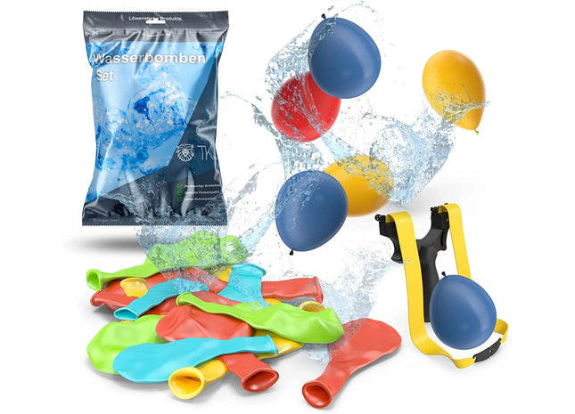 Wasserbomben Set mit 1000x Wasser Ballons & 1x Schleuder für Kinder & Erwachsene - Wasser Luftballons in bunten Farben (1000x)