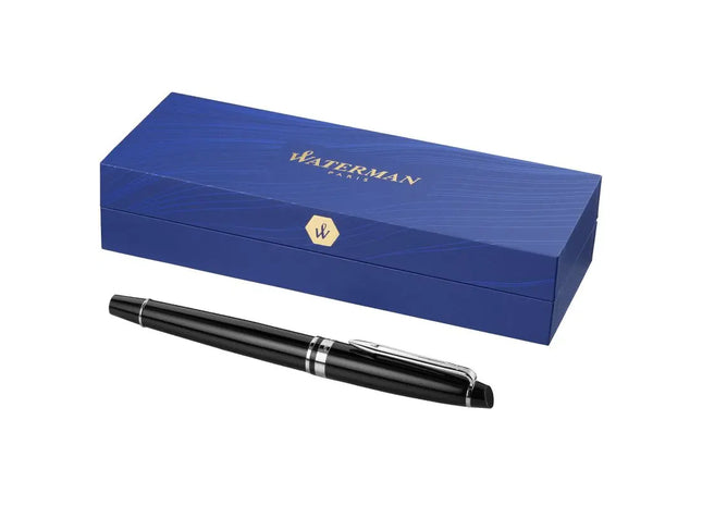 Waterman Expert Füllfederhalter - Schwarz mit Chromdetails, Blaue Mine TK Gruppe® Grosshandel 