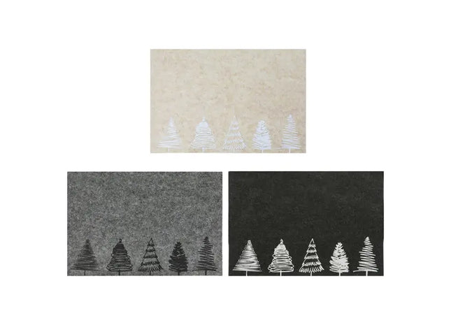 Weihnachtliche Filz-Tischsets, Set aus 3 Tannenbäumen, 45cm x 30cm - Festliche Tischdekoration TK Gruppe® Grosshandel 