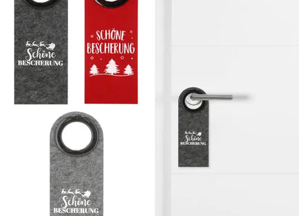 Weihnachtliche Filz-Türhänger - 3er Set, ca. 22x8cm TK Gruppe® Grosshandel 
