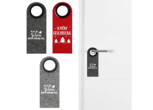 Weihnachtliche Filz-Türhänger - 3er Set, ca. 22x8cm TK Gruppe® Grosshandel 