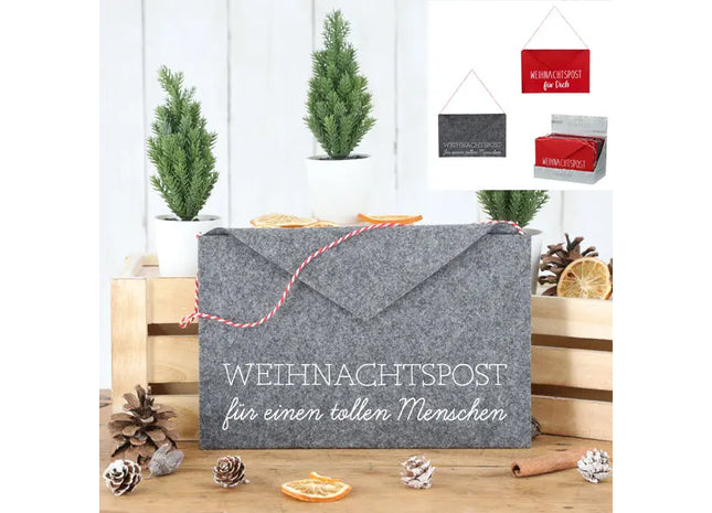 Weihnachtliche Filz-Umschläge, 2er-Set, Festliche Briefhüllen TK Gruppe® Grosshandel 