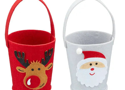 Weihnachtliche Filztaschen im Doppelpack, 2 Stück | Festliche Geschenkbeutel TK Gruppe® Grosshandel 