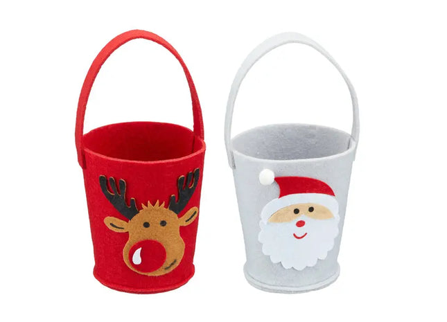 Weihnachtliche Filztaschen im Doppelpack, 2 Stück | Festliche Geschenkbeutel TK Gruppe® Grosshandel 