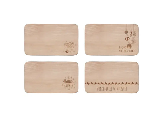 Weihnachtliche Frühstücksbrettchen, 4er-Set TK Gruppe® Grosshandel 