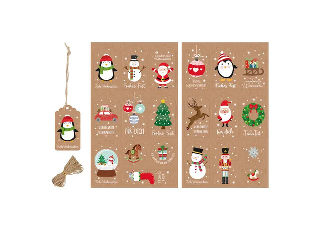 Weihnachtliche Geschenkanhänger, 50 Stück in OPP, 2er Set, Festliche Etiketten - 100 Zeichen TK Gruppe® Grosshandel 