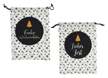 Weihnachtliche Geschenkbeutel, 2er-Set, ca. 14x20cm - Festliche Kleinigkeiten-Taschen TK Gruppe® Grosshandel 