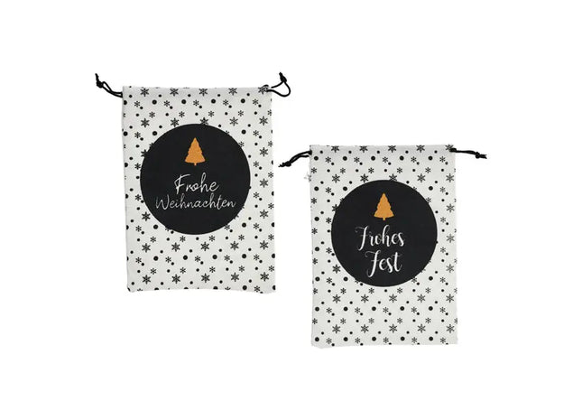 Weihnachtliche Geschenkbeutel, 2er-Set, ca. 14x20cm - Festliche Kleinigkeiten-Taschen TK Gruppe® Grosshandel 