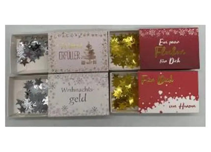 Weihnachtliche Geschenkboxen mit Sternenkonfetti, 4er-Set - Festliche Verpackung TK Gruppe® Grosshandel 