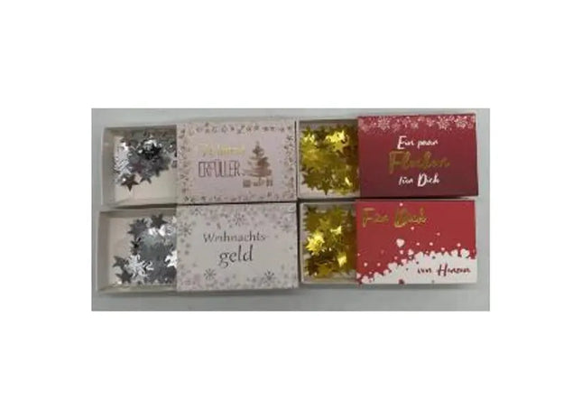 Weihnachtliche Geschenkboxen mit Sternenkonfetti, 4er-Set - Festliche Verpackung TK Gruppe® Grosshandel 