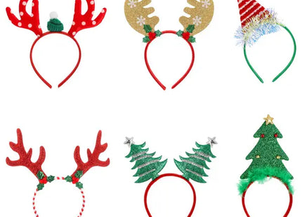 Weihnachtliche Haarreifen, Set mit 6 Stück, Festliche Kopfdekoration - TK Gruppe® Grosshandel 