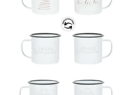 Weihnachtliche Metallbecher mit Henkel, 3er-Set – Festliche Tassenkollektion TK Gruppe® Grosshandel 