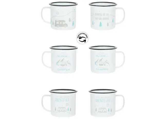 Weihnachtliche Metallbecher mit Henkel, 3er-Set, Verschiedene Motive – Festliche Tassenkollektion TK Gruppe® Grosshandel 